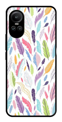 Colorful Feathers Metal Mobile Case for Oppo Reno 10 5G