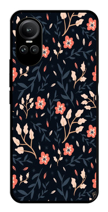 Floral Pattern Metal Mobile Case for Oppo Reno 10 5G