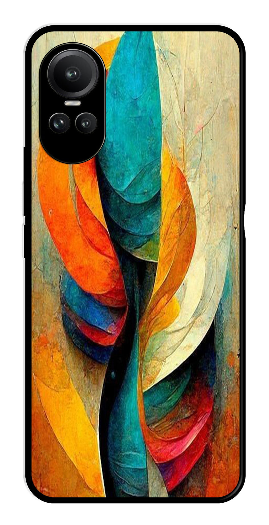 Modern Art Metal Mobile Case for Oppo Reno 10 5G   (Design No -11)