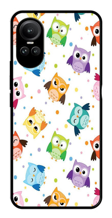 Owls Pattern Metal Mobile Case for Oppo Reno 10 5G