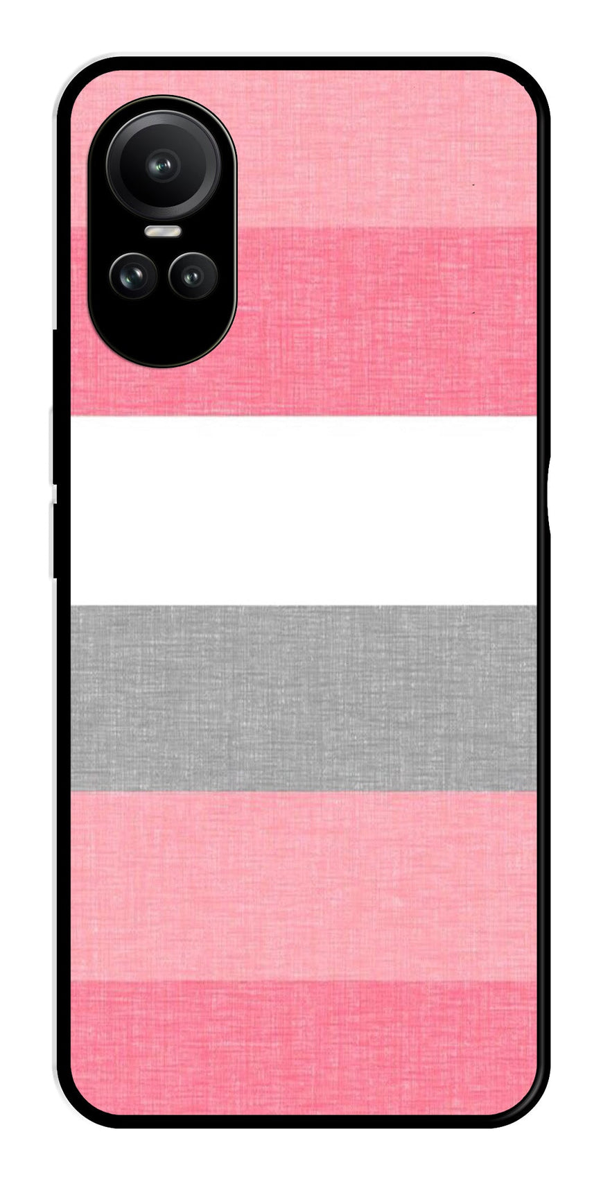 Pink Pattern Metal Mobile Case for Oppo Reno 10 5G   (Design No -23)