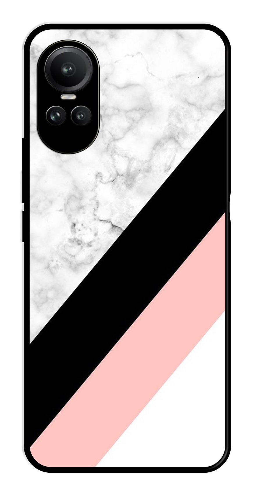 Marble Design Metal Mobile Case for Oppo Reno 10 5G   (Design No -24)