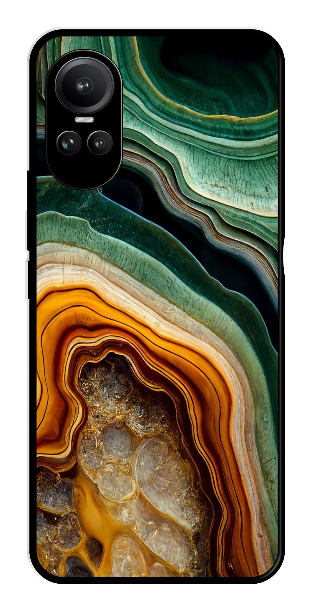 Marble Design Metal Mobile Case for Oppo Reno 10 5G   (Design No -28)