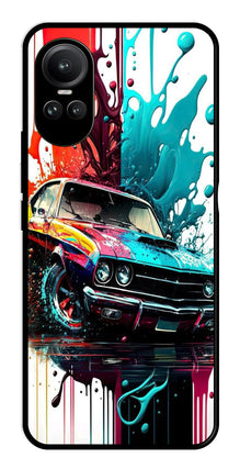 Vintage Car Metal Mobile Case for Oppo Reno 10 5G