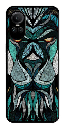 Lion Pattern Metal Mobile Case for Oppo Reno 10 5G