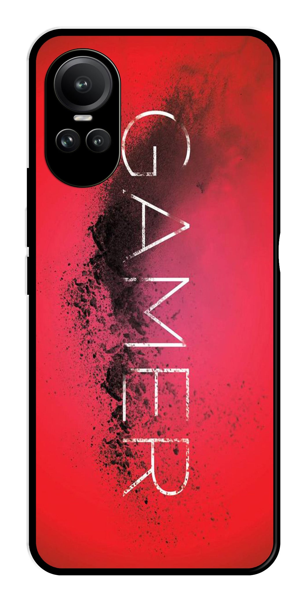 Gamer Pattern Metal Mobile Case for Oppo Reno 10 5G   (Design No -41)