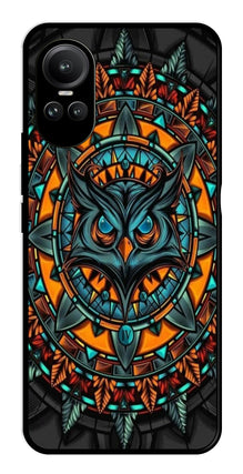 Owl Pattern Metal Mobile Case for Oppo Reno 10 5G