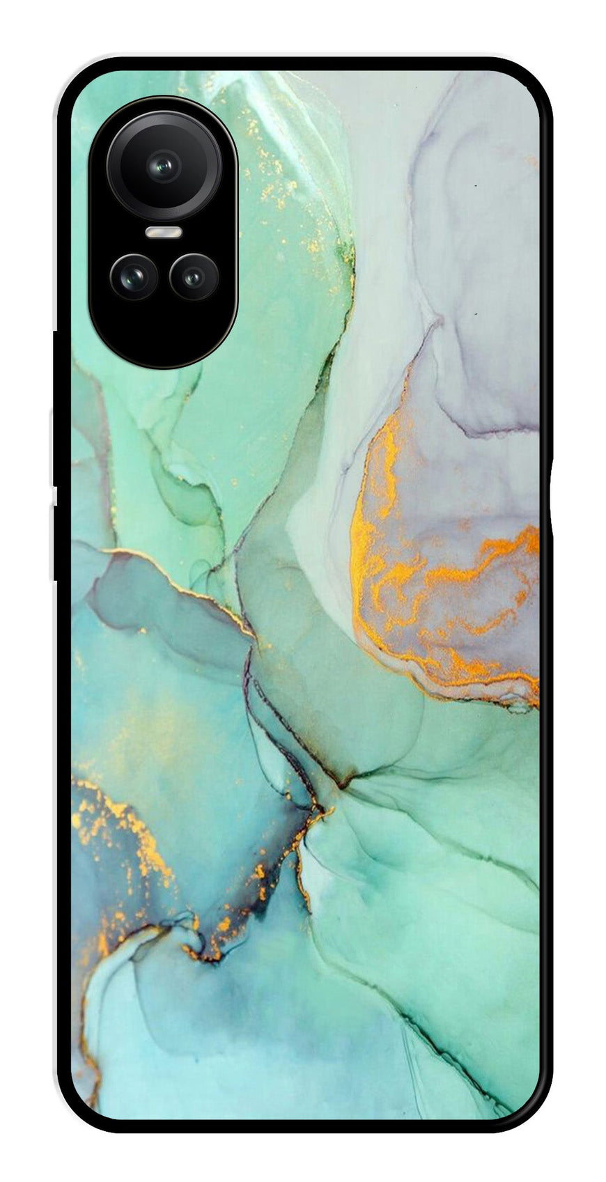 Marble Design Metal Mobile Case for Oppo Reno 10 Pro 5G   (Design No -46)