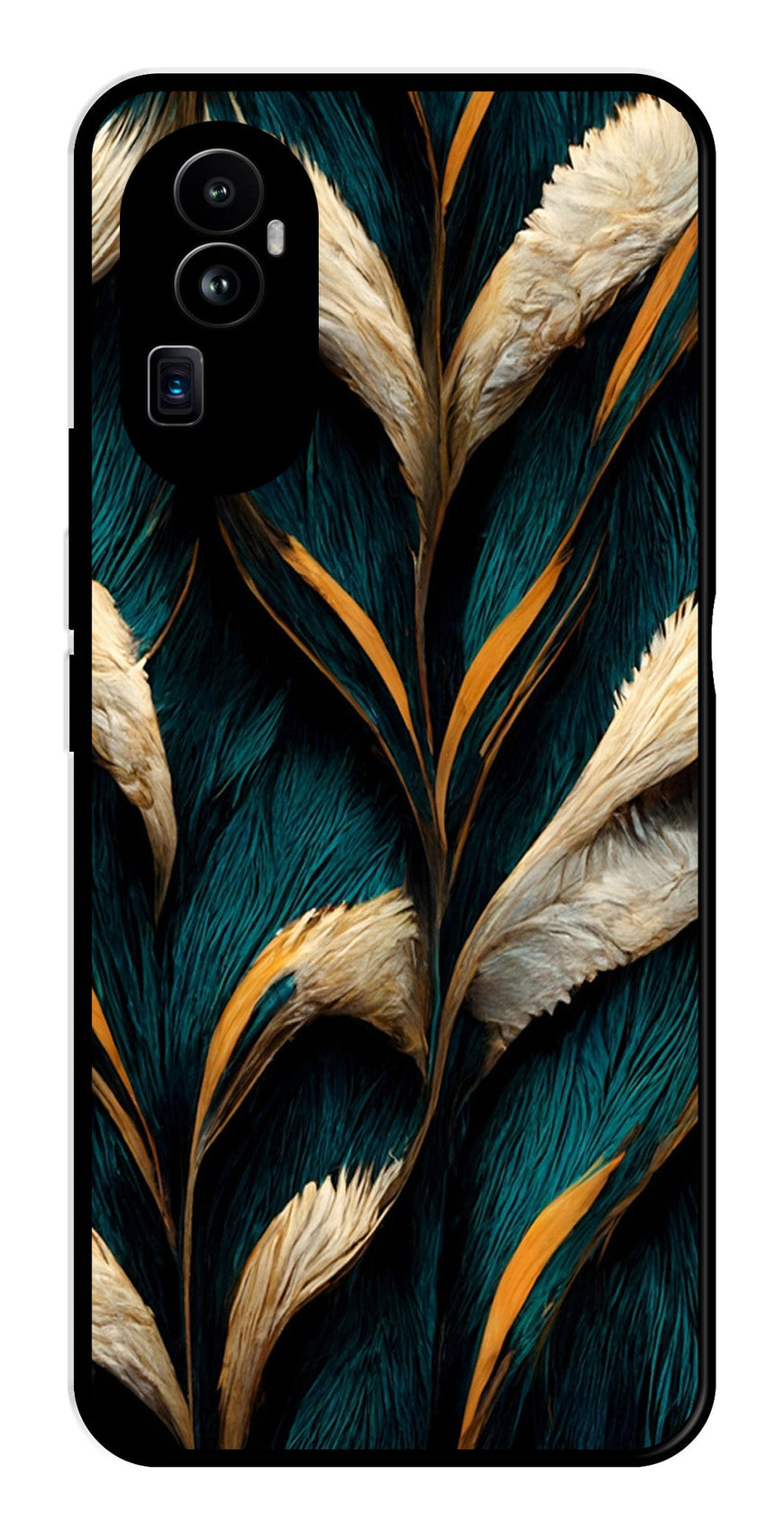 Feathers Metal Mobile Case for Oppo Reno 10 Pro Plus 5G   (Design No -30)