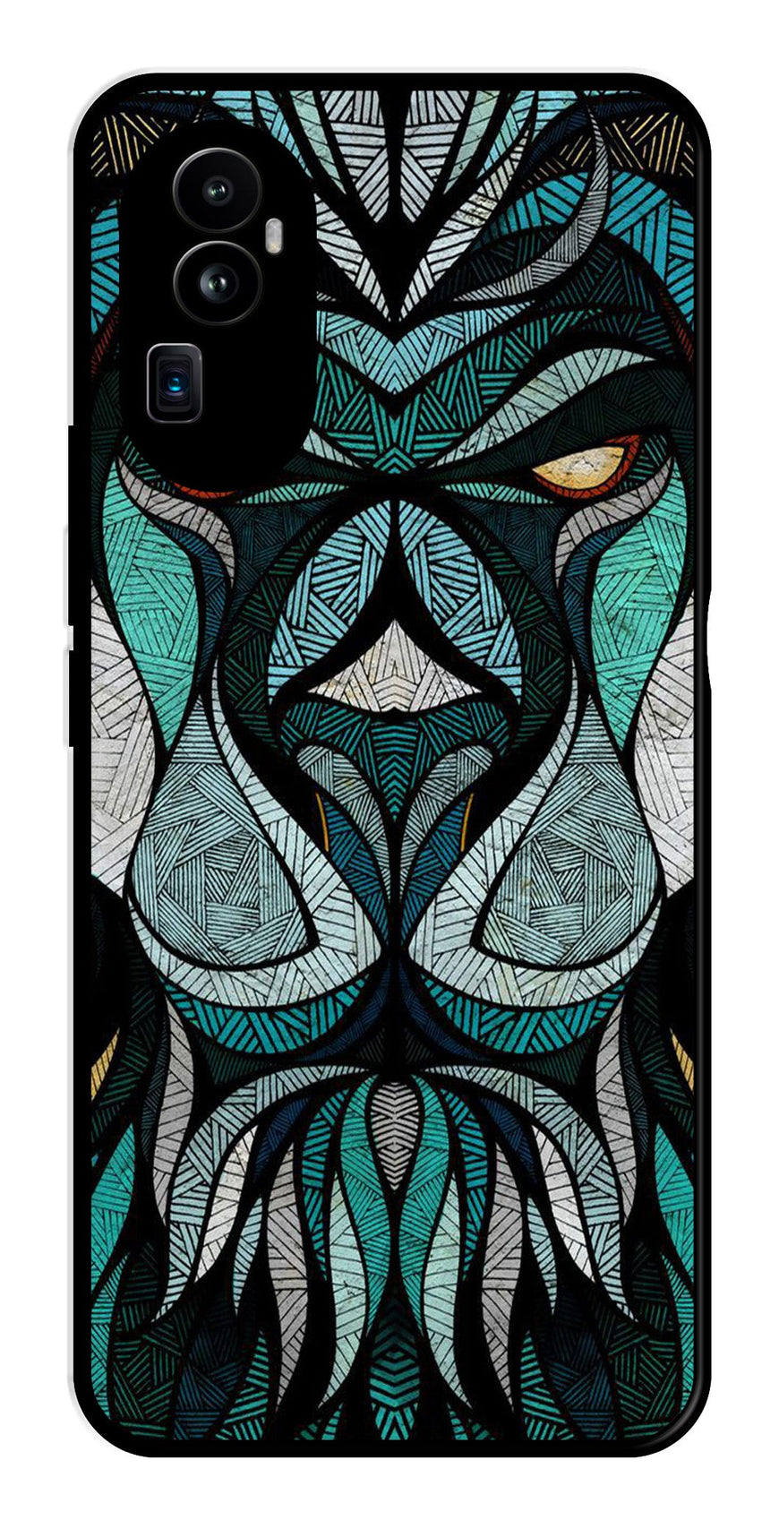 Lion Pattern Metal Mobile Case for Oppo Reno 10 Pro Plus 5G   (Design No -40)