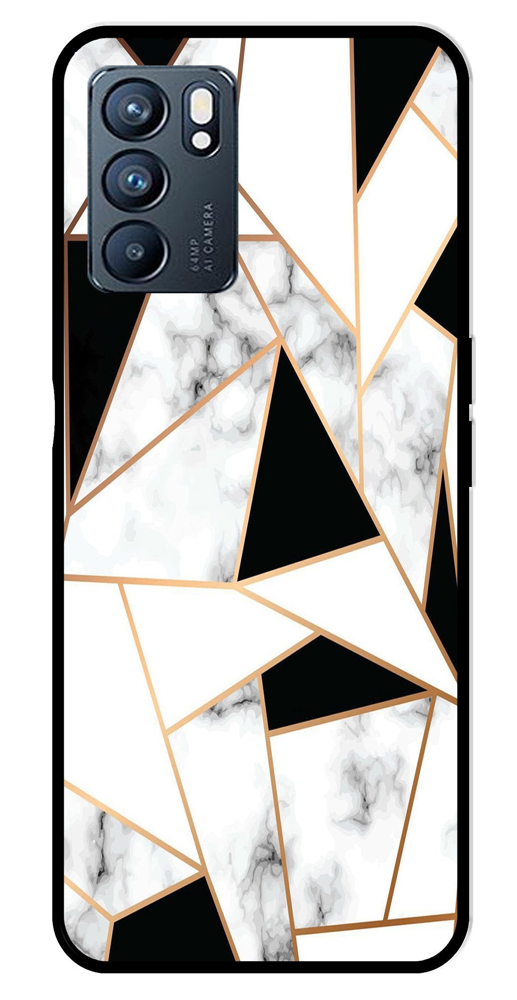 Marble Design2 Metal Mobile Case for Oppo Reno 6 5G   (Design No -08)