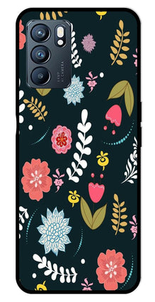 Floral Pattern2 Metal Mobile Case for Oppo Reno 6 5G