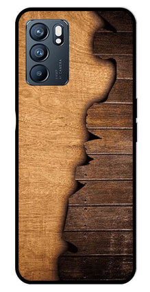 Wooden Design Metal Mobile Case for Oppo Reno 6 5G