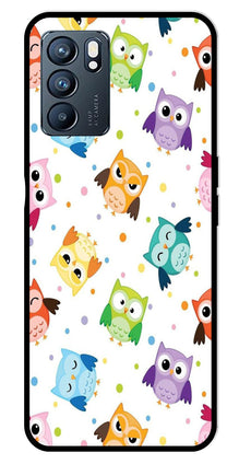 Owls Pattern Metal Mobile Case for Oppo Reno 6 5G