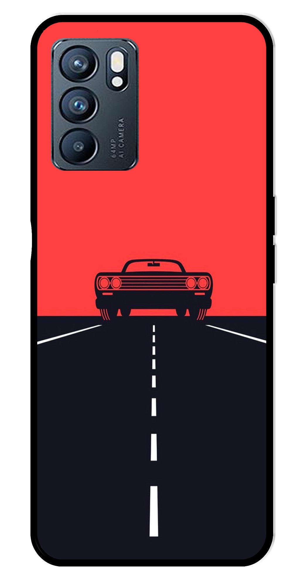 Car Lover Metal Mobile Case for Oppo Reno 6 5G   (Design No -21)