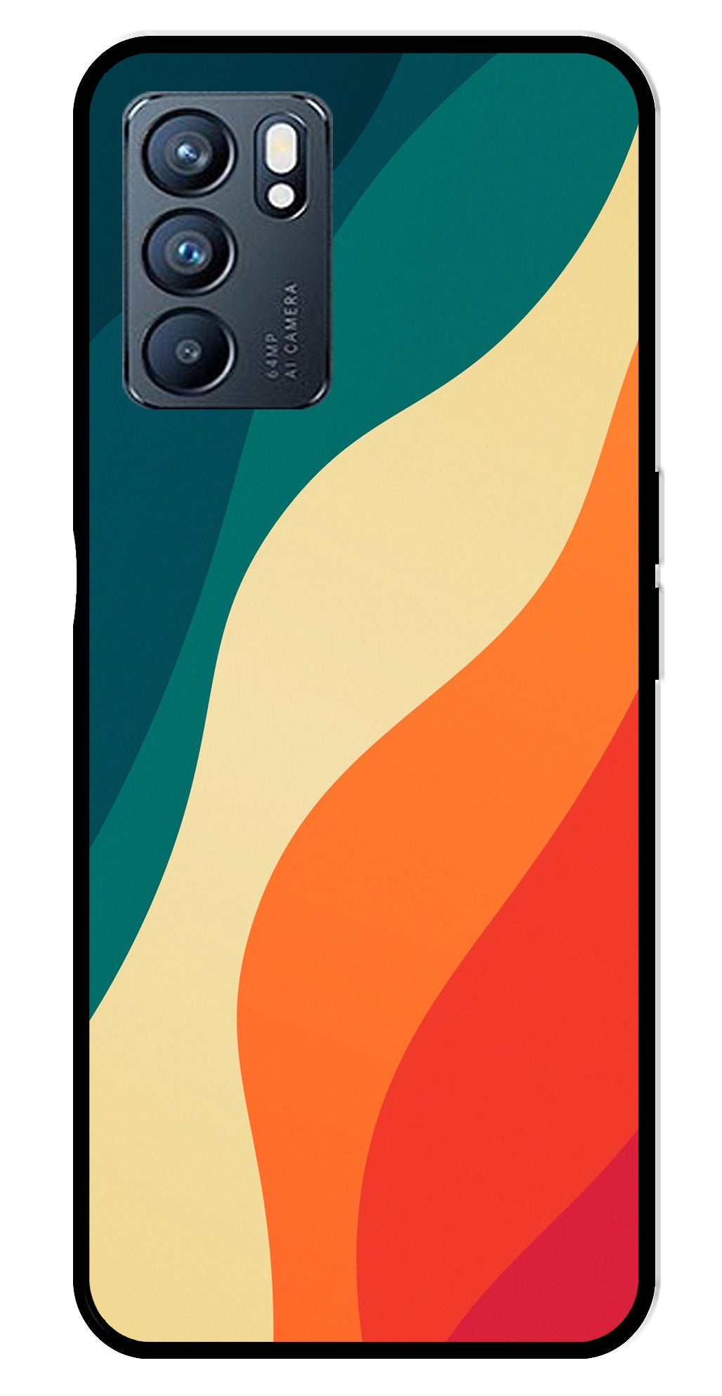 Muted Rainbow Metal Mobile Case for Oppo Reno 6 5G   (Design No -39)