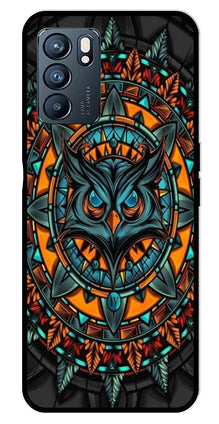 Owl Pattern Metal Mobile Case for Oppo Reno 6 5G