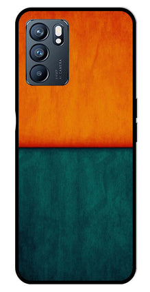 Orange Green Pattern Metal Mobile Case for Oppo Reno 6 5G