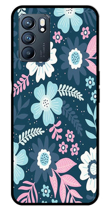 Flower Leaves Design Metal Mobile Case for Oppo Reno 6 5G