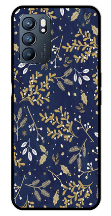 Floral Pattern  Metal Mobile Case for Oppo Reno 6 5G