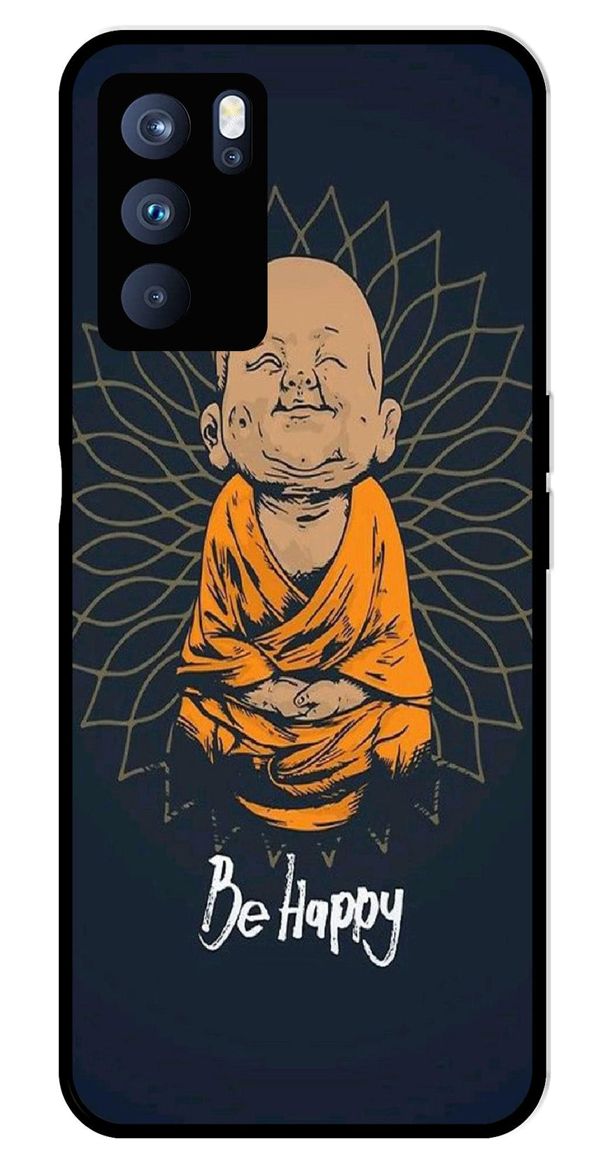 Be Happy Metal Mobile Case for Oppo Reno 6 Pro 5G   (Design No -27)