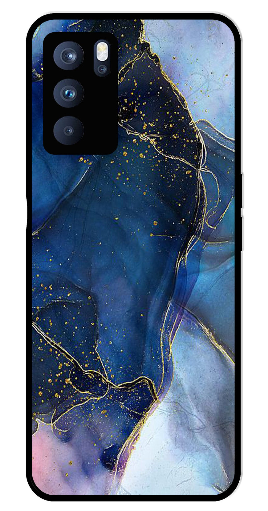 Blue Marble Metal Mobile Case for Oppo Reno 6 Pro 5G   (Design No -34)