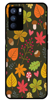 Leaves Design Metal Mobile Case for Oppo Reno 6 Pro 5G