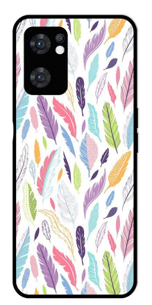 Colorful Feathers Metal Mobile Case for Oppo Reno 7 5G