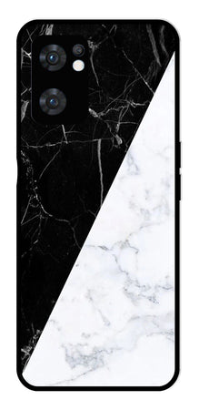 Black White Marble Design Metal Mobile Case for Oppo Reno 7 5G