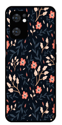 Floral Pattern Metal Mobile Case for Oppo Reno 7 5G