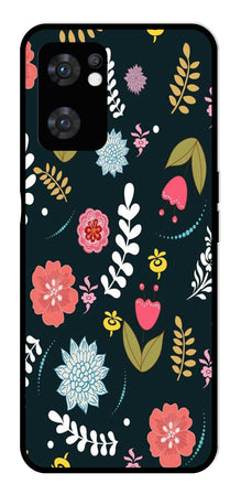 Floral Pattern2 Metal Mobile Case for Oppo Reno 7 5G