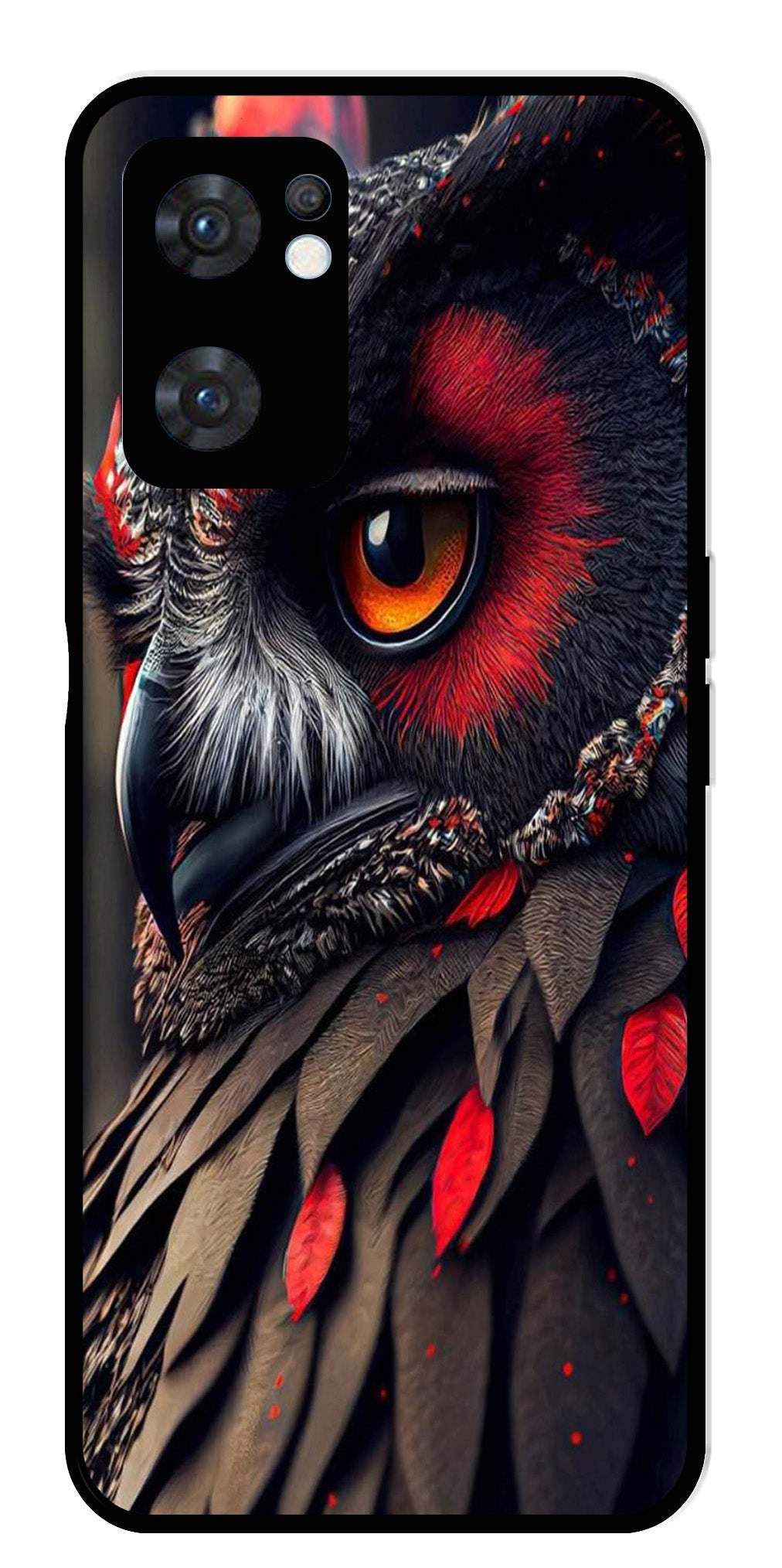 Owl Design Metal Mobile Case for Oppo Reno 7 5G   (Design No -26)