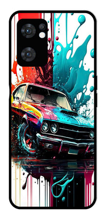 Vintage Car Metal Mobile Case for Oppo Reno 7 5G