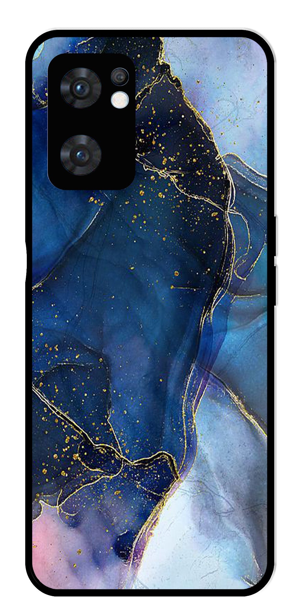 Blue Marble Metal Mobile Case for Oppo Reno 7 5G   (Design No -34)