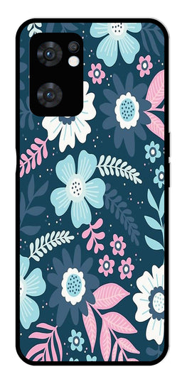 Flower Leaves Design Metal Mobile Case for Oppo Reno 7 5G   (Design No -50)