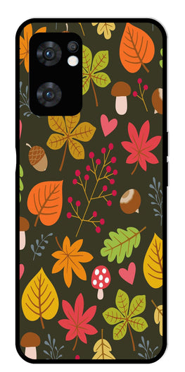 Leaves Design Metal Mobile Case for Oppo Reno 7 5G   (Design No -51)