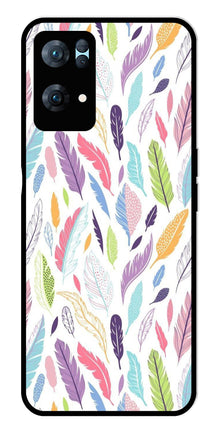 Colorful Feathers Metal Mobile Case for Oppo Reno 7 Pro 5G