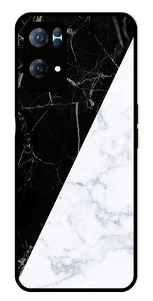 Black White Marble Design Metal Mobile Case for Oppo Reno 7 Pro 5G