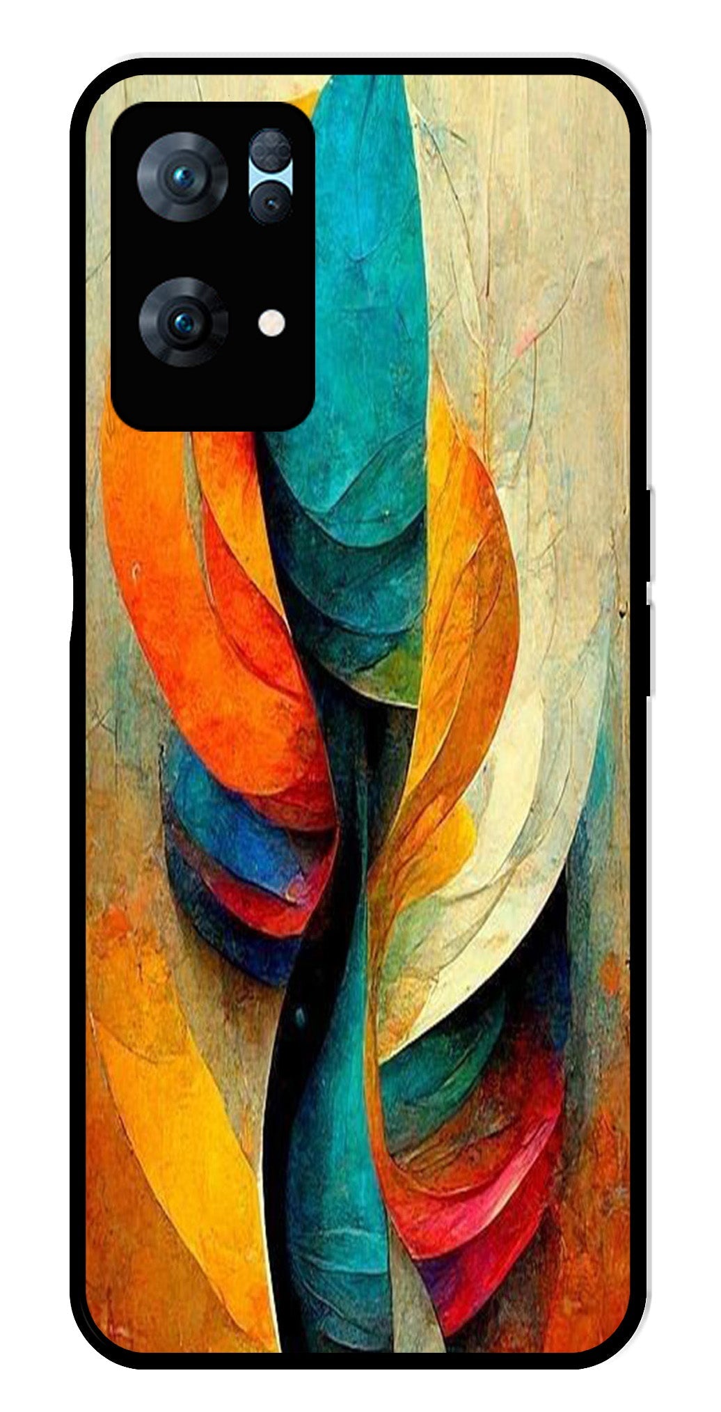 Modern Art Metal Mobile Case for Oppo Reno 7 Pro 5G   (Design No -11)