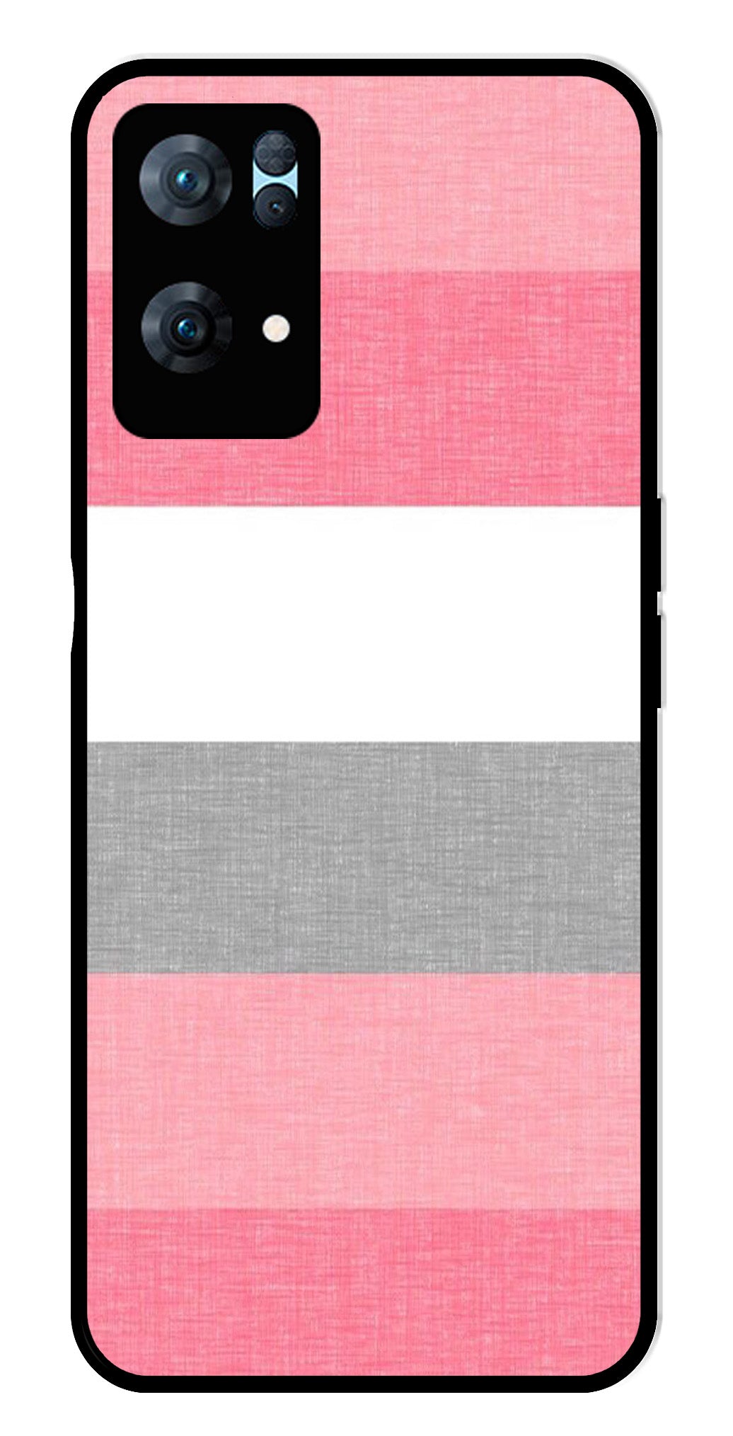 Pink Pattern Metal Mobile Case for Oppo Reno 7 Pro 5G   (Design No -23)