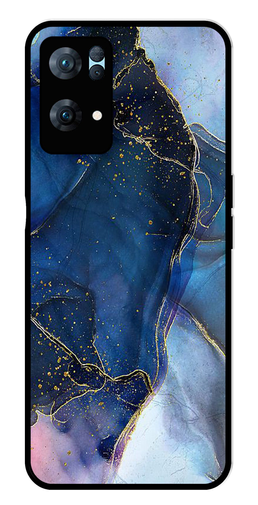 Blue Marble Metal Mobile Case for Oppo Reno 7 Pro 5G   (Design No -34)