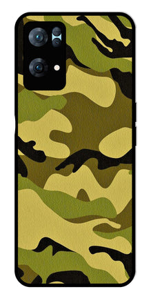 Army Pattern Metal Mobile Case for Oppo Reno 7 Pro 5G