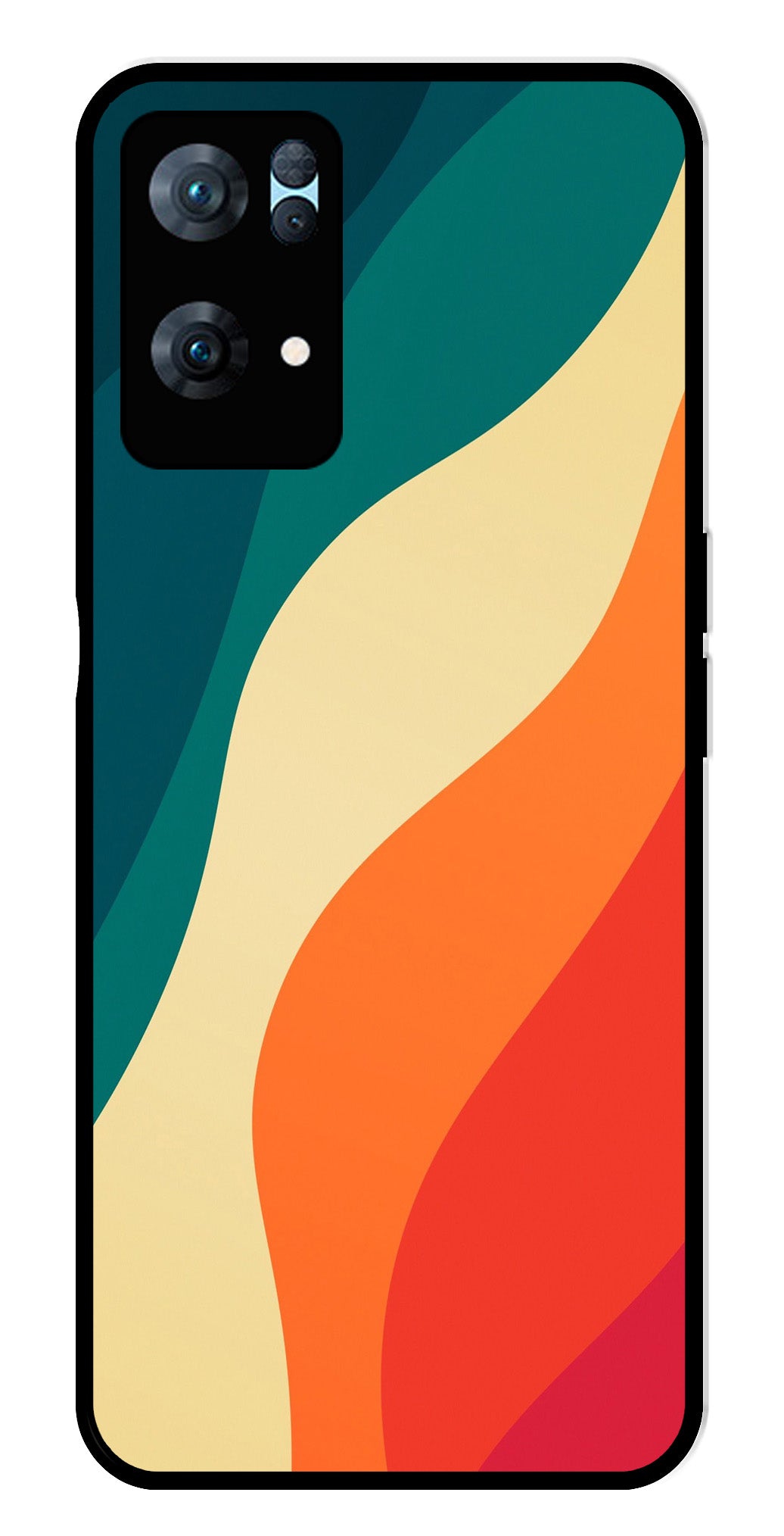 Muted Rainbow Metal Mobile Case for Oppo Reno 7 Pro 5G   (Design No -39)