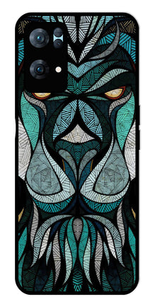 Lion Pattern Metal Mobile Case for Oppo Reno 7 Pro 5G