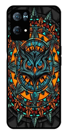 Owl Pattern Metal Mobile Case for Oppo Reno 7 Pro 5G