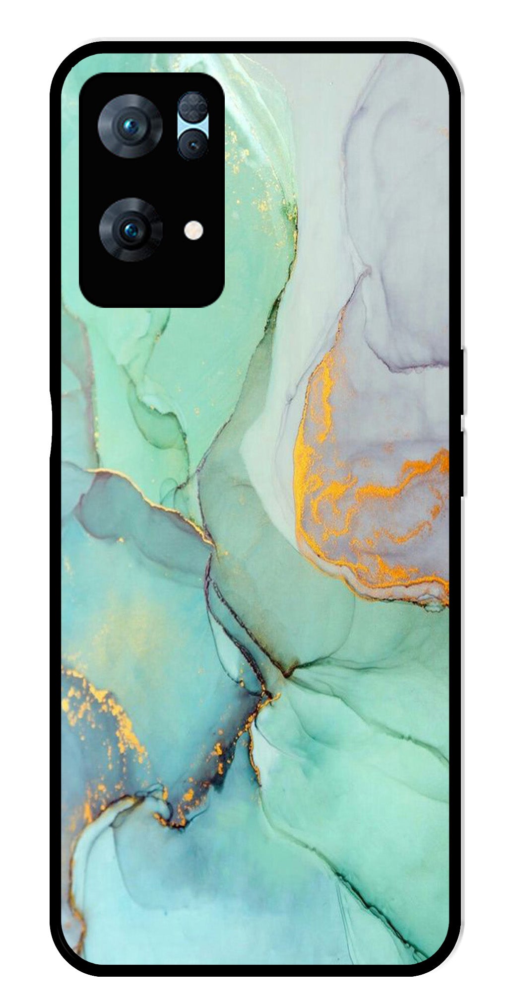 Marble Design Metal Mobile Case for Oppo Reno 7 Pro 5G   (Design No -46)