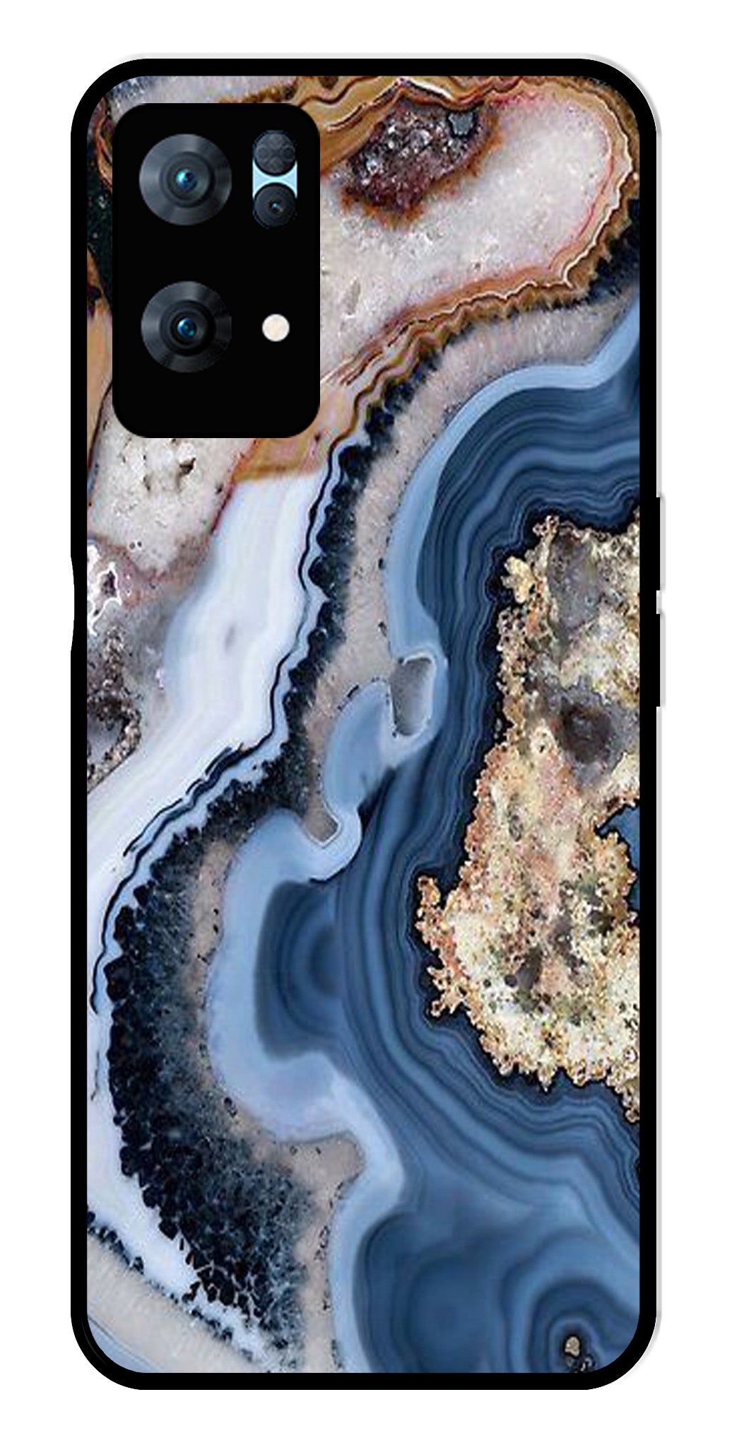 Marble Design Metal Mobile Case for Oppo Reno 7 Pro 5G   (Design No -53)