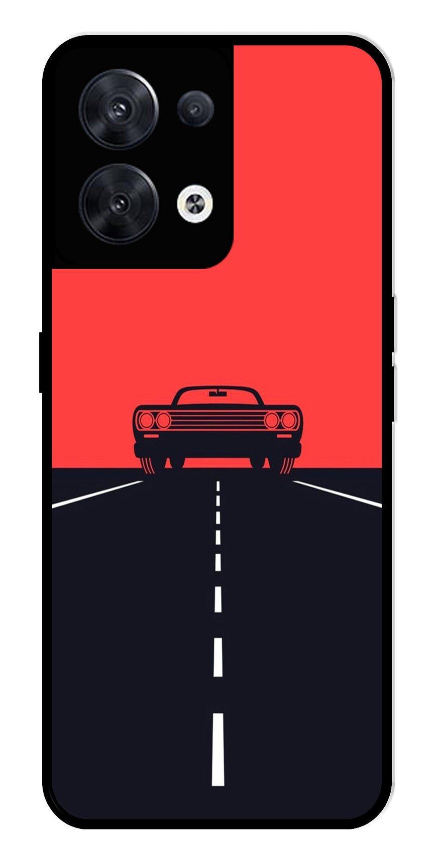 Car Lover Metal Mobile Case for Oppo Reno 8 5G   (Design No -21)