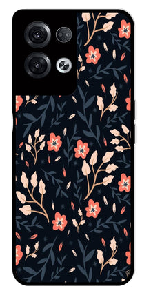 Floral Pattern Metal Mobile Case for Oppo Reno 8 Pro 5G