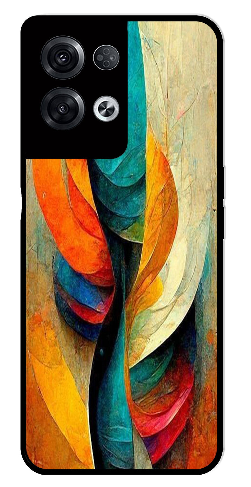 Modern Art Metal Mobile Case for Oppo Reno 8 Pro 5G   (Design No -11)